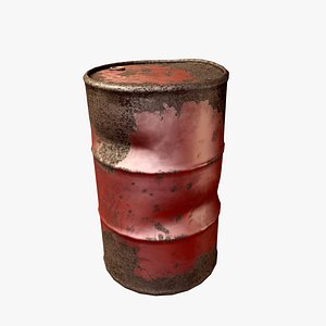 3d model of drum red fuel