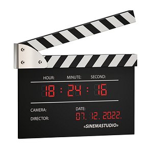 3D Clock Movie clapperboard numerator model