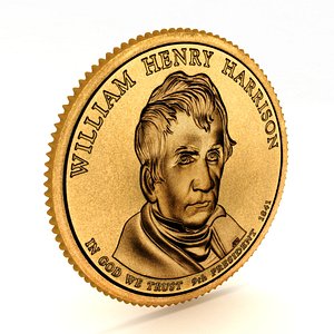 9 th PRESIDENT William Henry Harrison Presidential 1 Coin 3D model