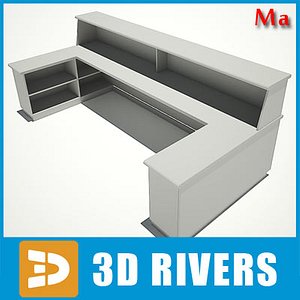 airport reception desk 3d x