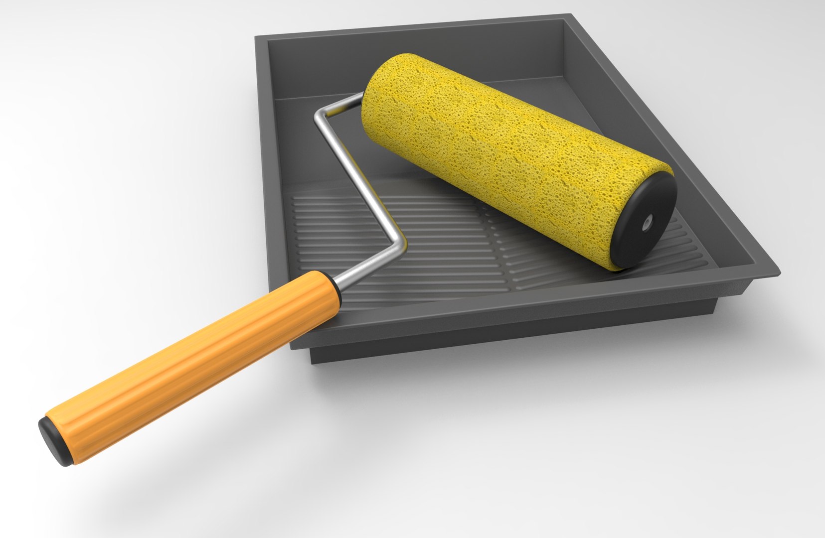 3d Model Roller Paint Tray