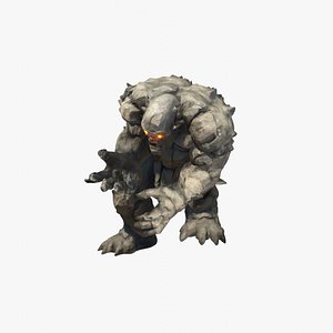 Stone Golem Creature - Game Ready 3DModel model