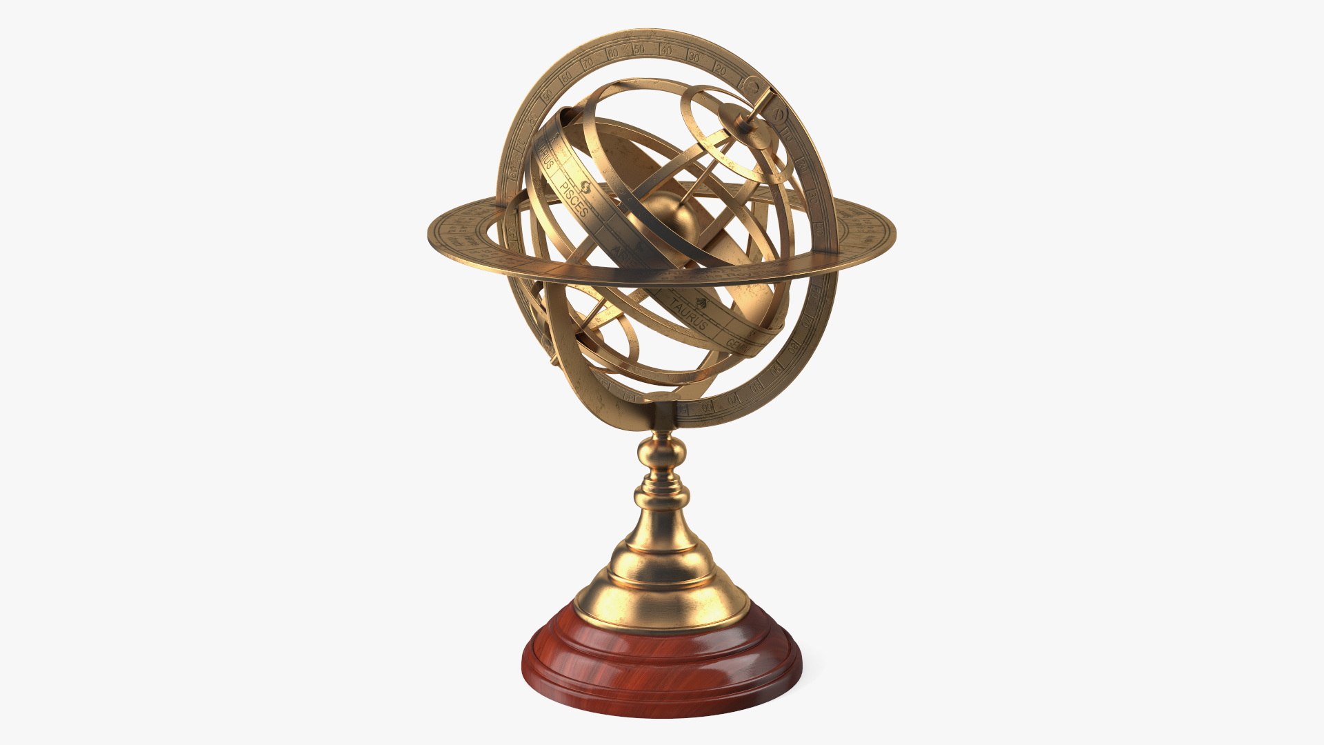 Bronze Antique World Globe 3D model preview