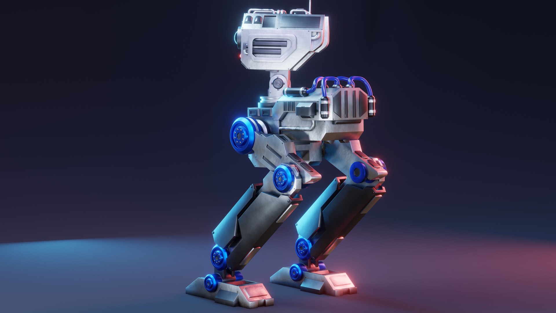 Sci-Fi Mech Robot - Rigged Blender Eevee Model - TurboSquid 1913973