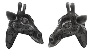 Decorative Giraffe Head Black