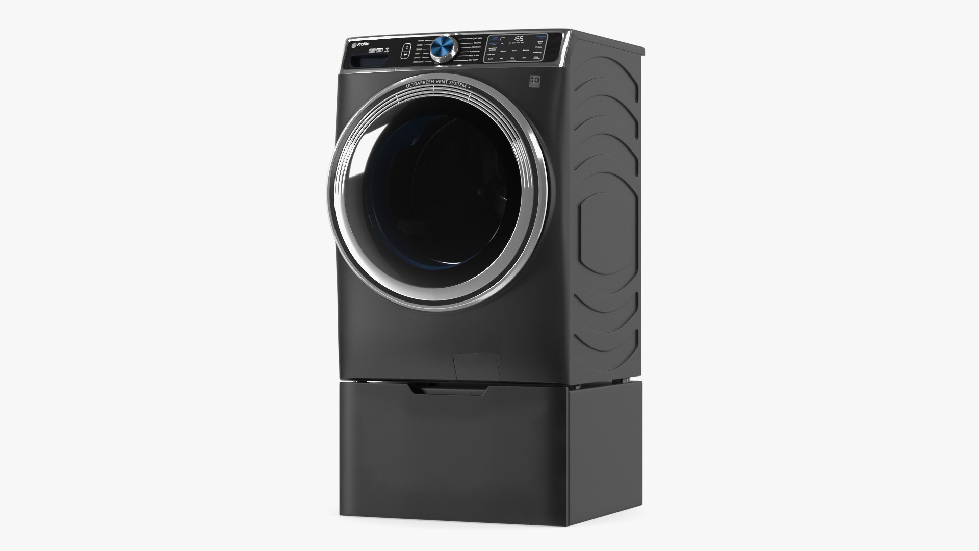 Profile Washing Machine Black 3D model preview