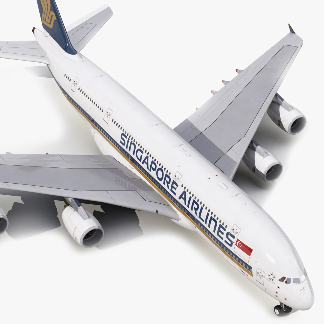 Airbus A380-900 Singapore Airlines 3D model preview