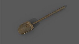 3D Shovel wooden tool BR low-poly 3D model model