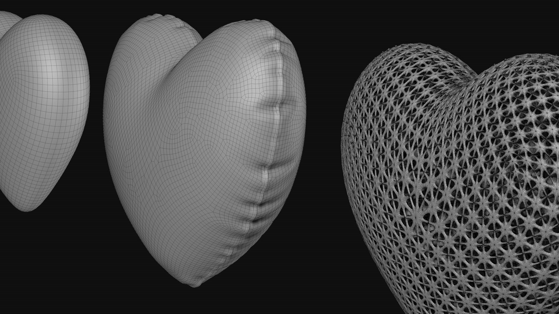 3D Three Hearts - TurboSquid 2338809