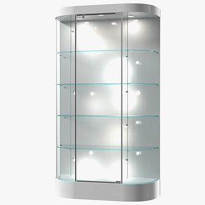 Curved Wall Display Case White