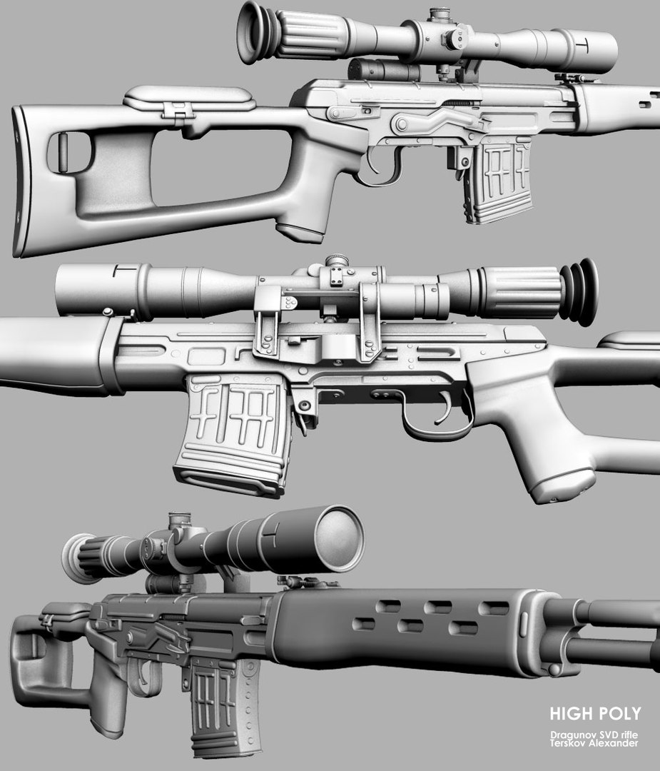 Dragunov Sniper Rifle Svd 3d Max