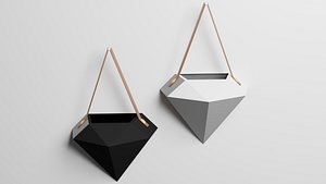 Geometric Ceramic Hanging Planters 3D model