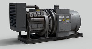 old industrial generator 3D model