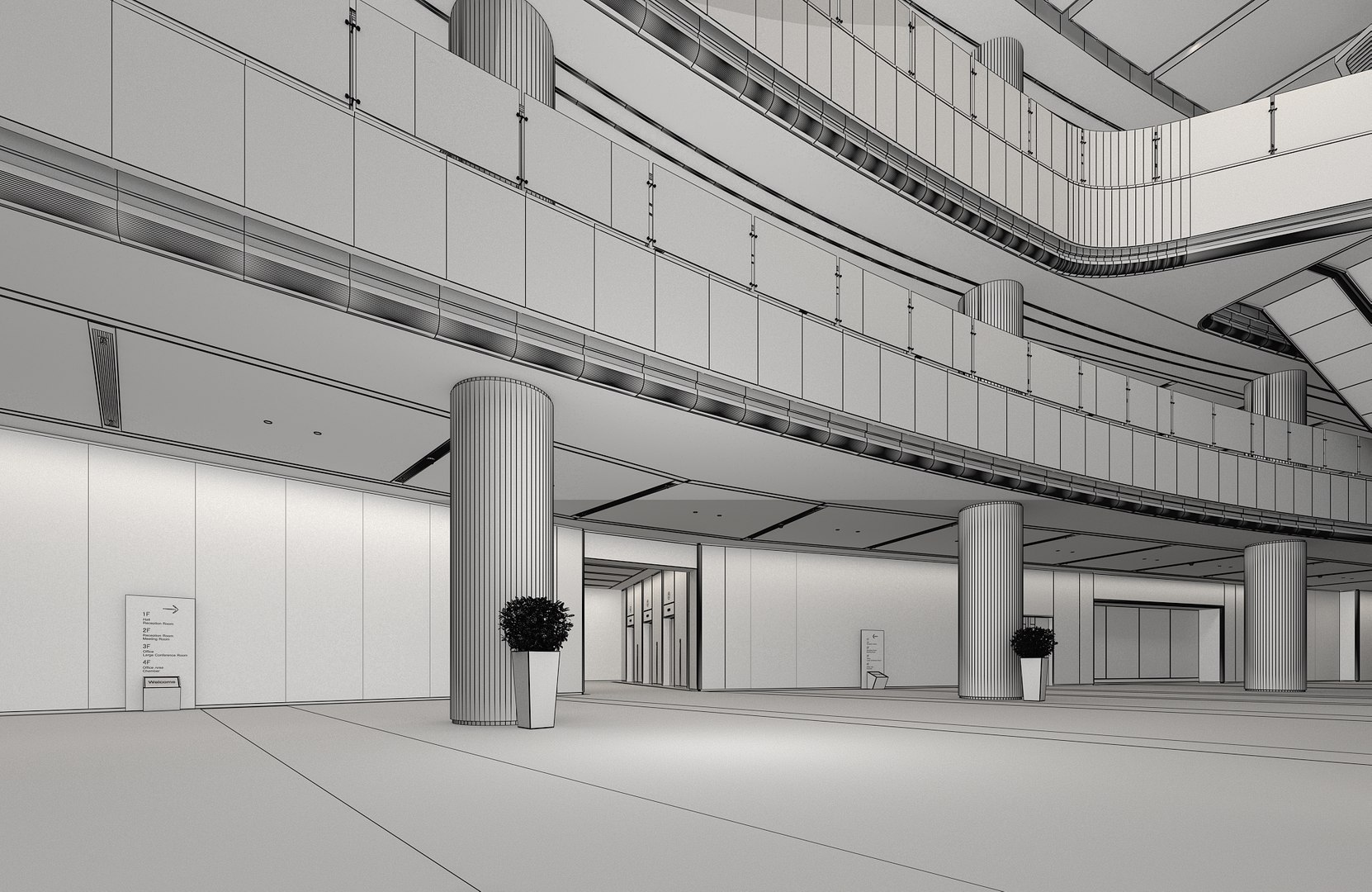 Modern Hall 47 Model - TurboSquid 2278047