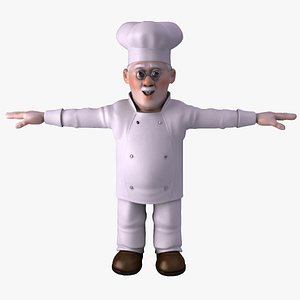3d model chef character cartoon
