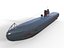 Niemiecki okręt podwodny U-981 z II wojny światowej, model 3D low-poly