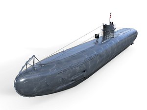 German submarine U-981 WW2 low-poly 3d model 3D model