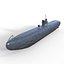 Niemiecki okręt podwodny U-981 z II wojny światowej, model 3D low-poly