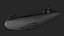 Niemiecki okręt podwodny U-981 z II wojny światowej, model 3D low-poly