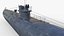 Niemiecki okręt podwodny U-981 z II wojny światowej, model 3D low-poly