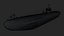 Niemiecki okręt podwodny U-981 z II wojny światowej, model 3D low-poly