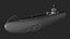Niemiecki okręt podwodny U-981 z II wojny światowej, model 3D low-poly