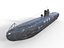 Niemiecki okręt podwodny U-981 z II wojny światowej, model 3D low-poly