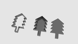 pinetree cookie cutter mold 3D model
