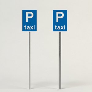 3d model taxi sign parking