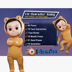 Pixar style Baby character rigged