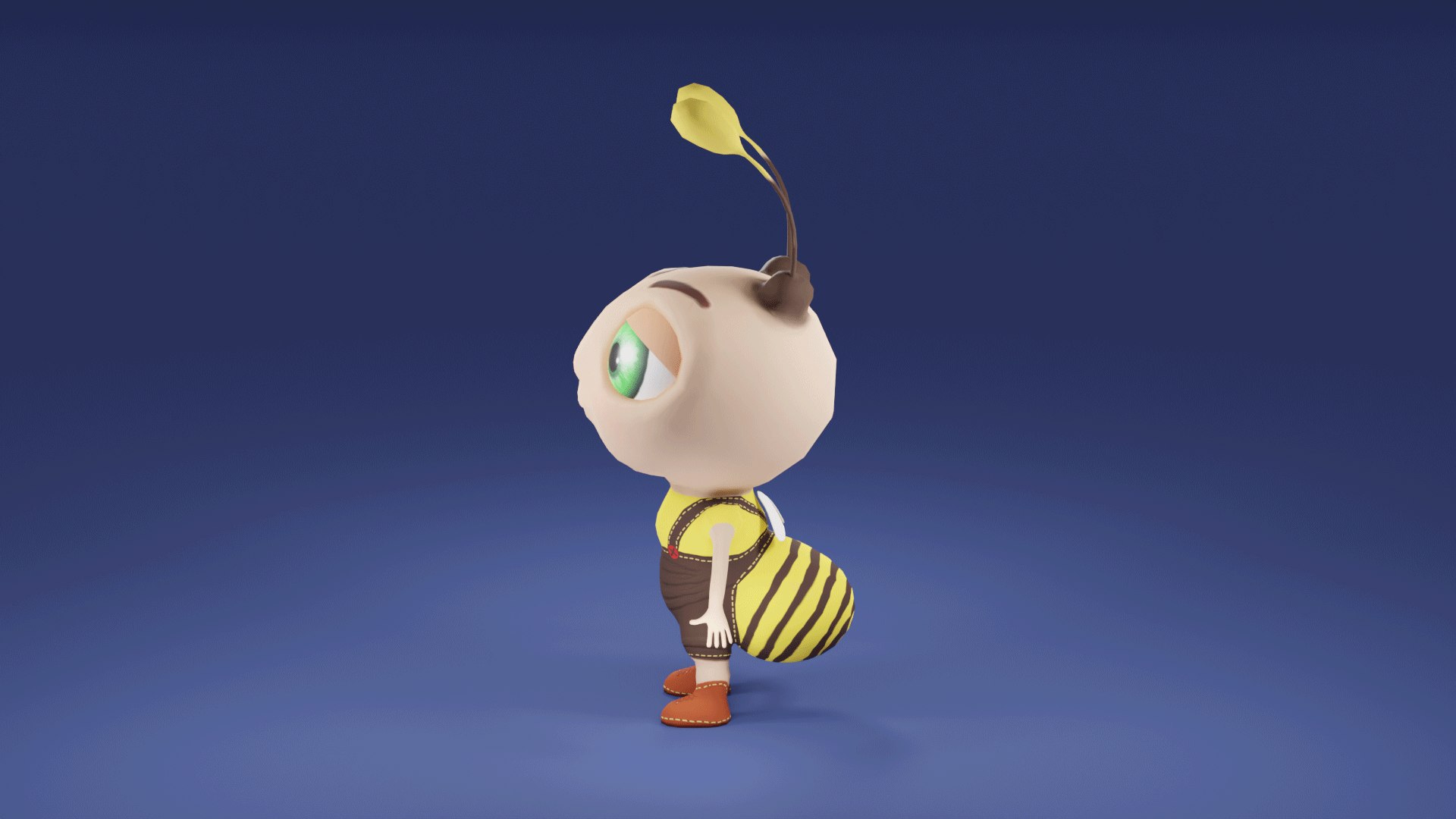 3D Model Bee Cute Cartoon Character - TurboSquid 2001166