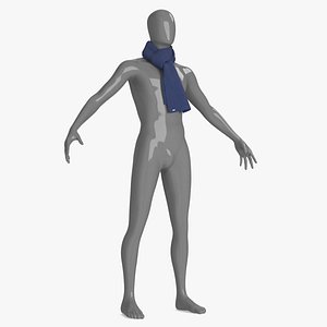 Mens Scarf Tie Slip Knot Blue