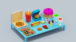 Voxel Fast Food Pack 3D model