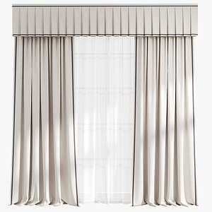 Curtains with lambrequin 4 3D