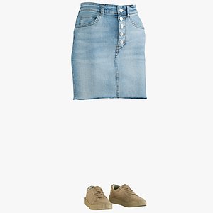 Skirt with Sneakers