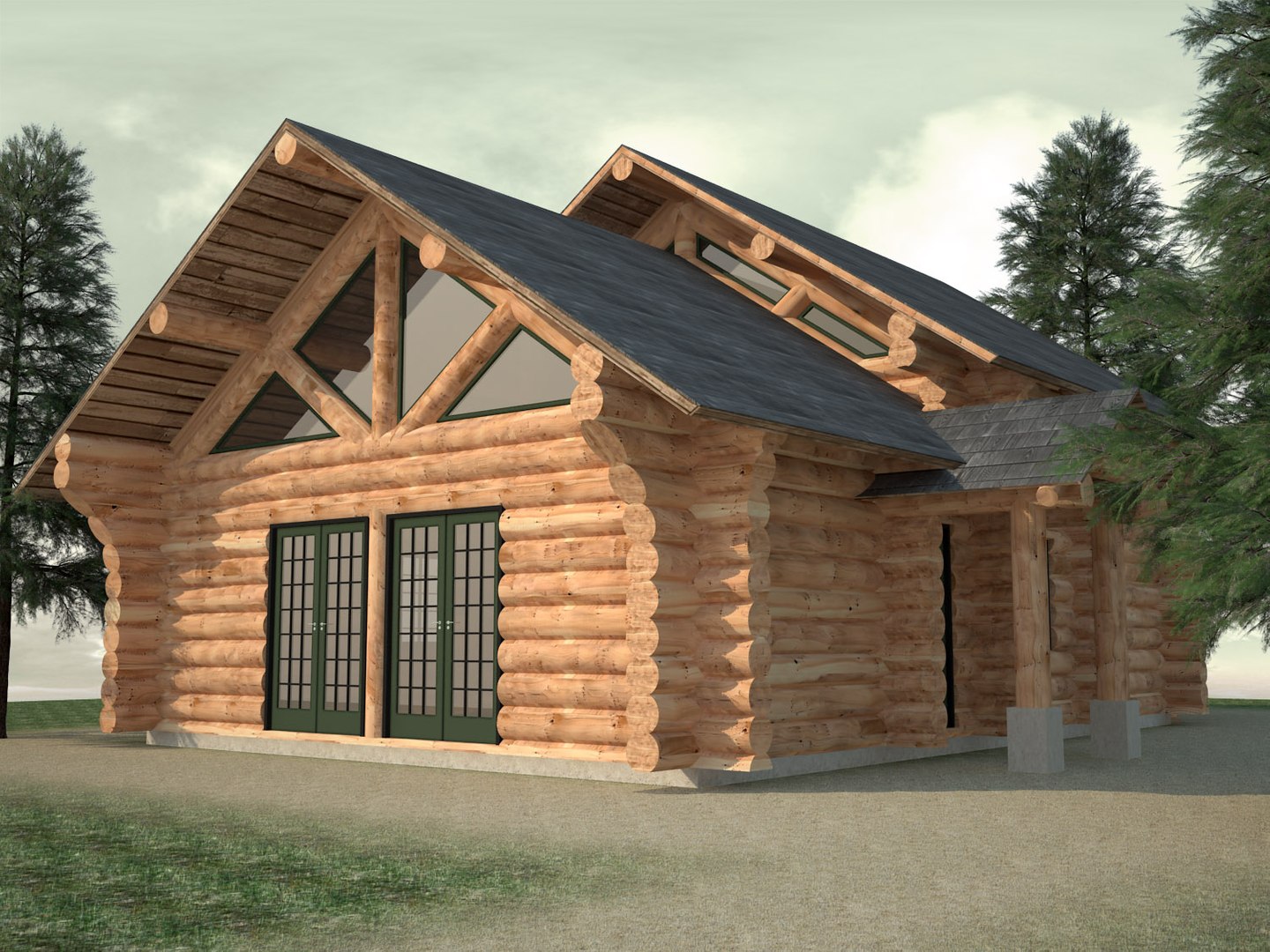 Log House 3d Max