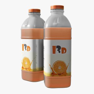 Plastic Juice Bottle Mockup