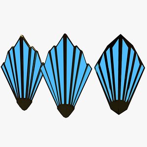 3D Art Deco Wall Lamp Sconce LOD Set