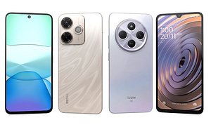 3D Xiaomi Redmi 13x Gold And Xiaomi Redmi A4 5G Sparkle Purple model