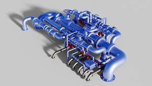 Industrial Pipes 3D model