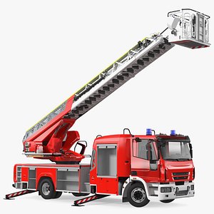 truck ladder rigged firefighting model