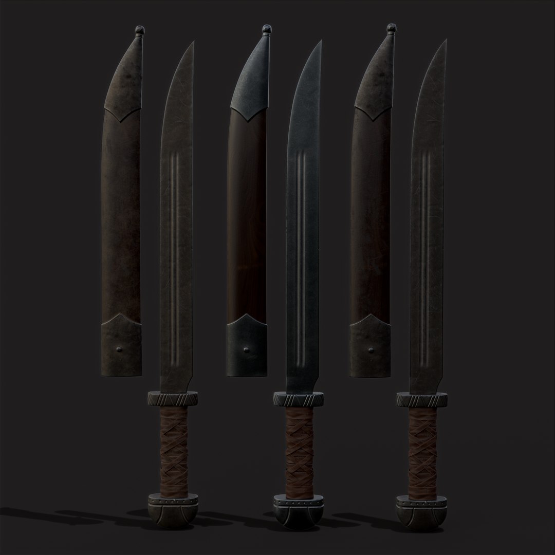 3D Model Medieval Germanic Seax Short Sword - TurboSquid 1926643
