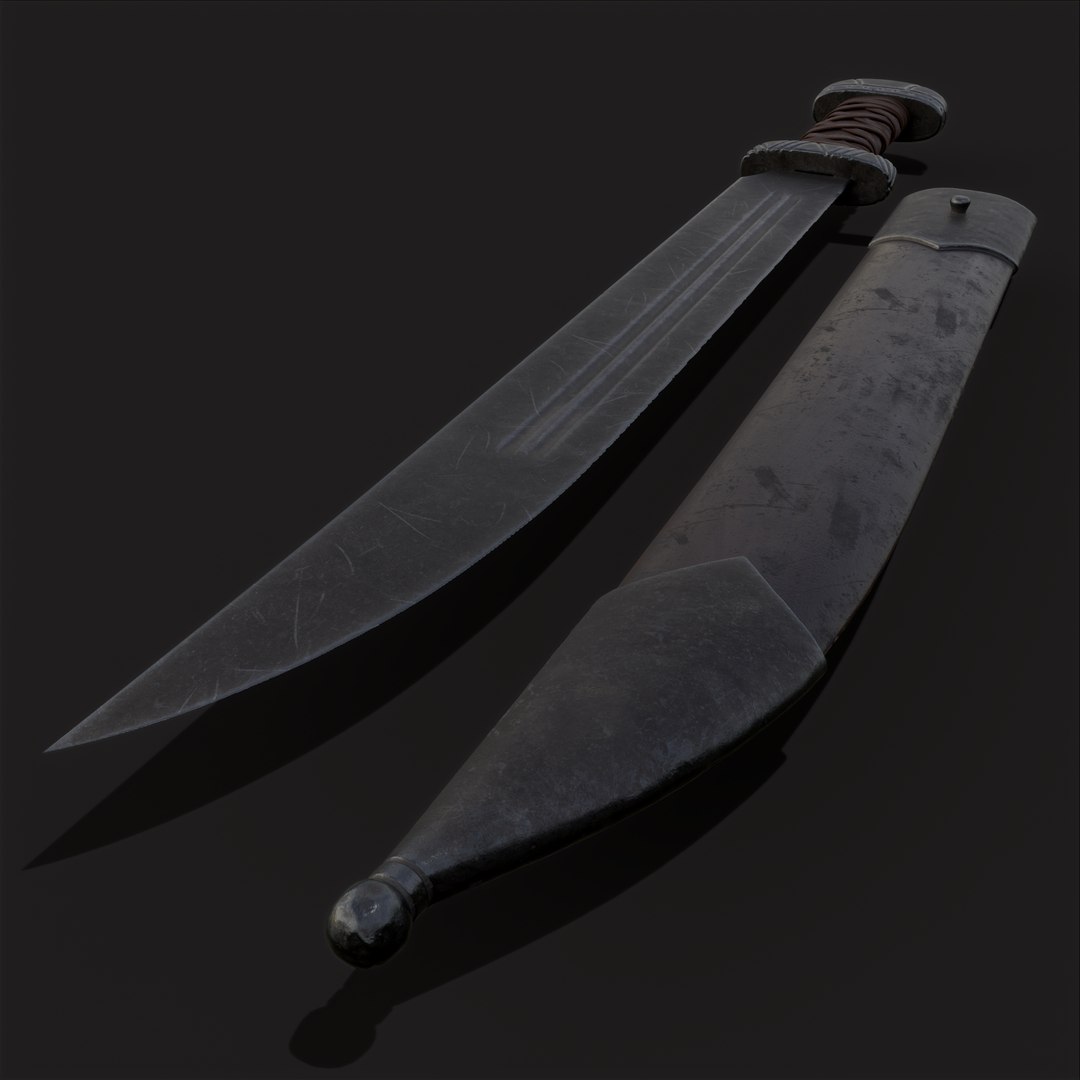 3D Model Medieval Germanic Seax Short Sword - TurboSquid 1926643