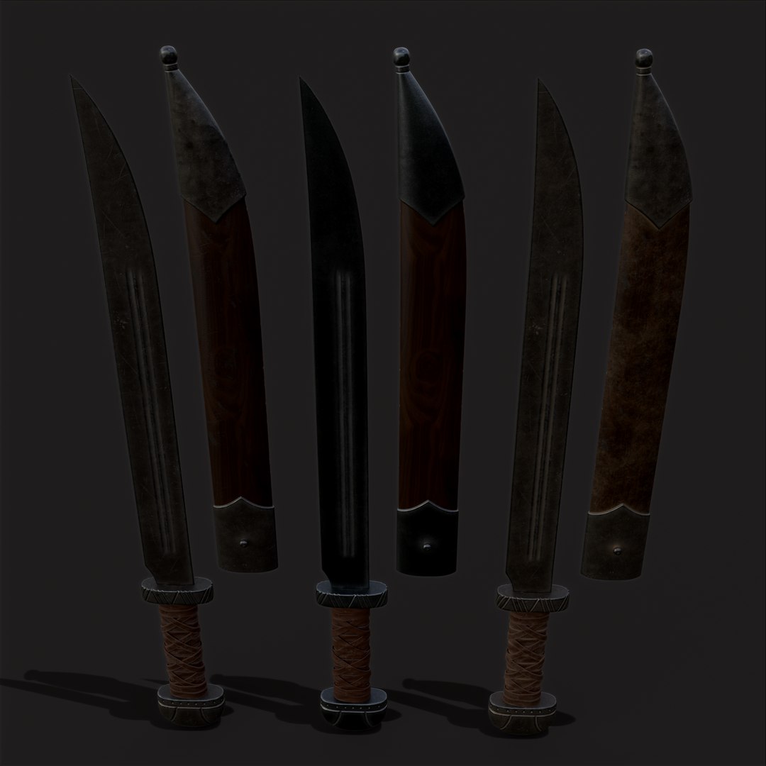 3D Model Medieval Germanic Seax Short Sword - TurboSquid 1926643