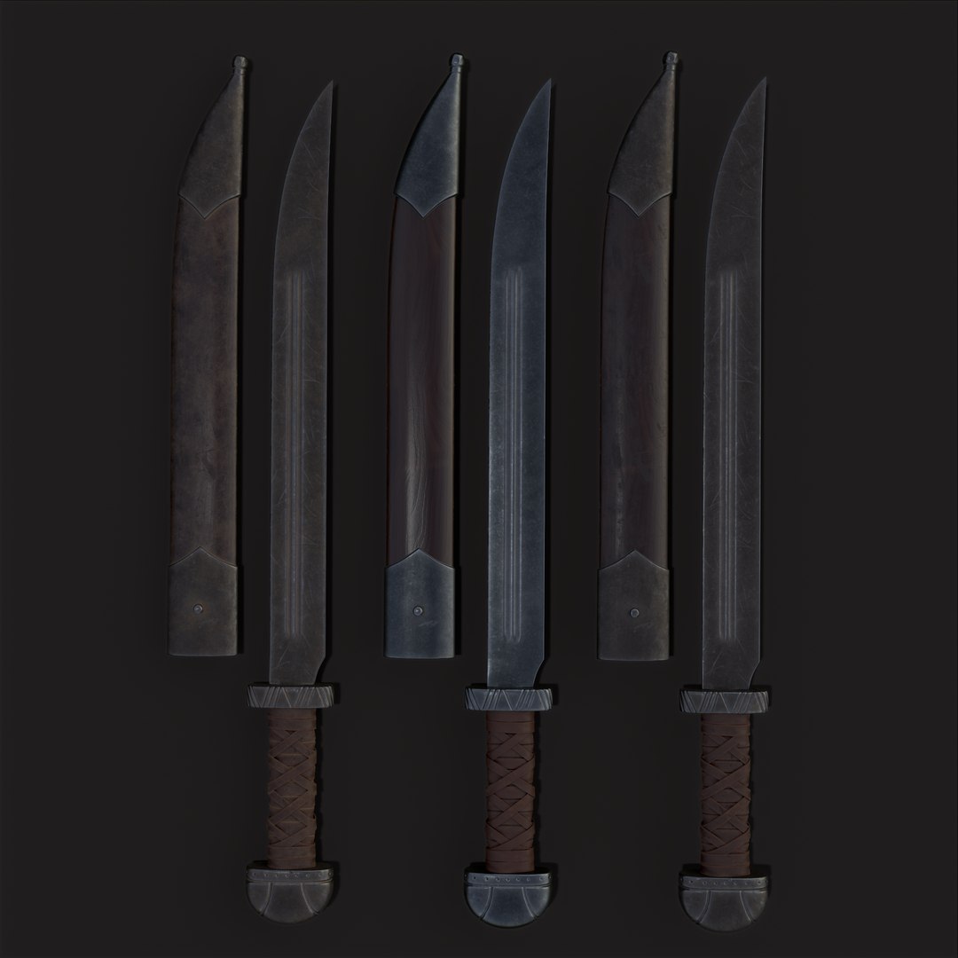 3D Model Medieval Germanic Seax Short Sword - TurboSquid 1926643