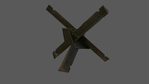 Czech Hedgehog Barricade Low-poly 3D model