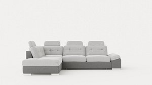 Corner Sofa Bed CALAMO 1 Grey Left 3D model
