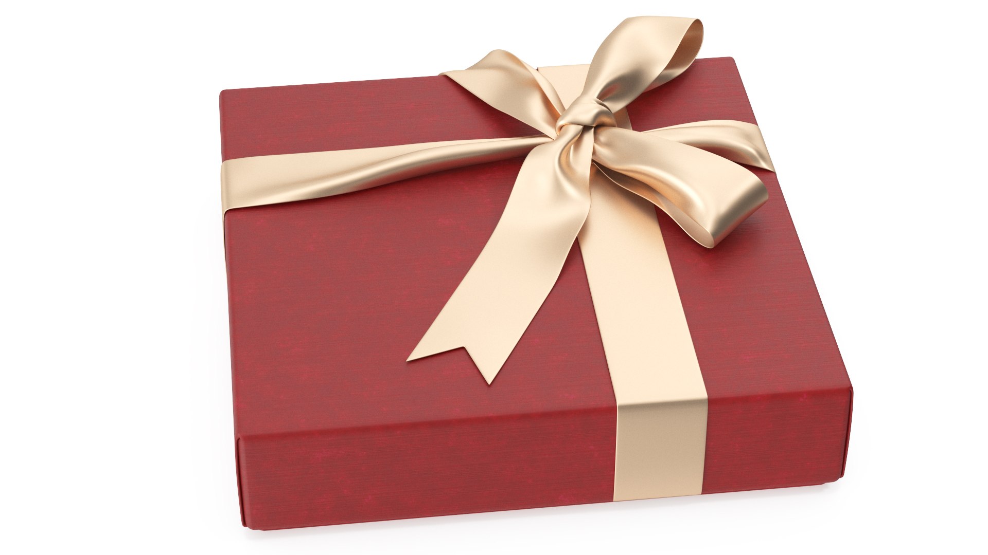 Premium Chocolate Gift Box Red 3D model preview