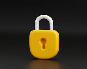 3D Padlock 3d model model