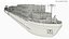 3D Low Draft Shipping Vessel Fully Loaded Green Rigged